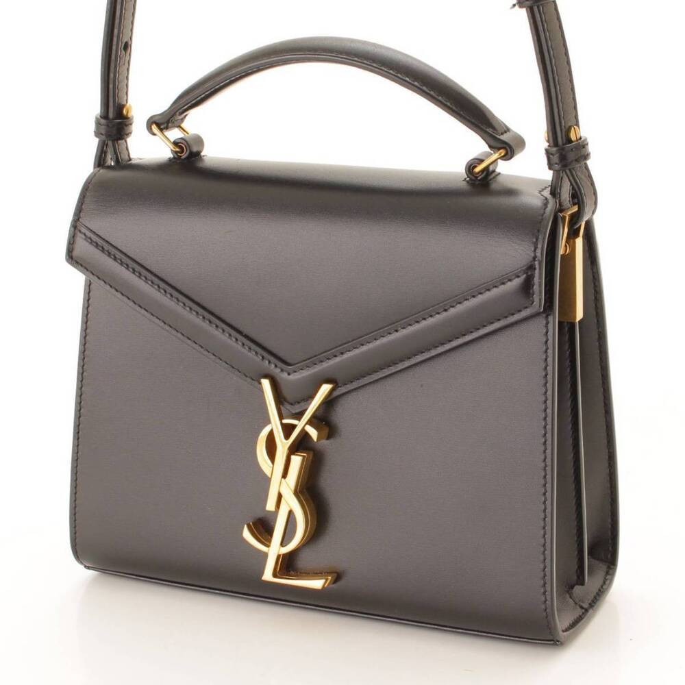 Saint Laurent Leather Handbag Cassandra Black